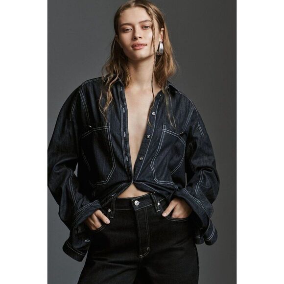 Citizens of Humanity Paloma Baggy Wide-Leg Jeans Solace Dark Indigo Size 28 - Picture 3 of 14